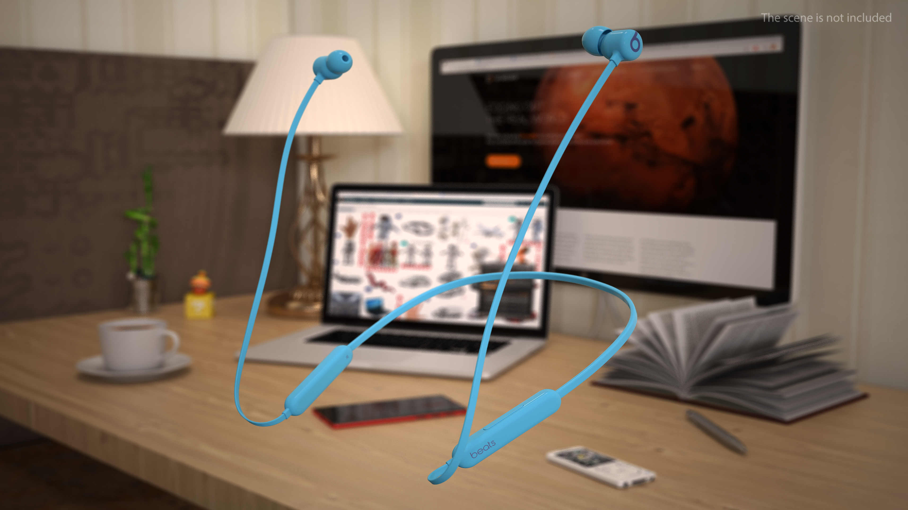 3D model Beats Flex Wireless Earphones Flame Blue