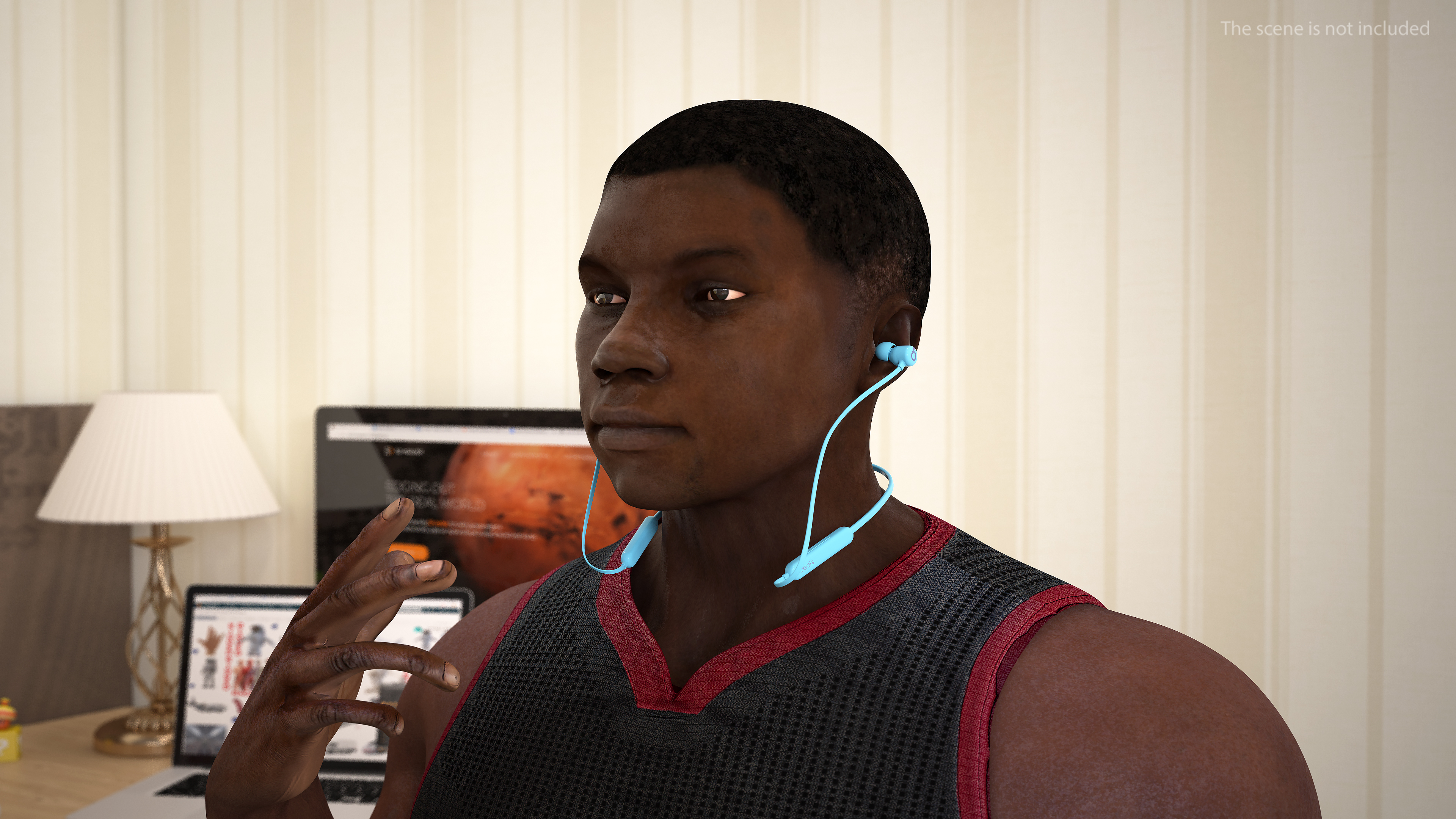 3D model Beats Flex Wireless Earphones Flame Blue