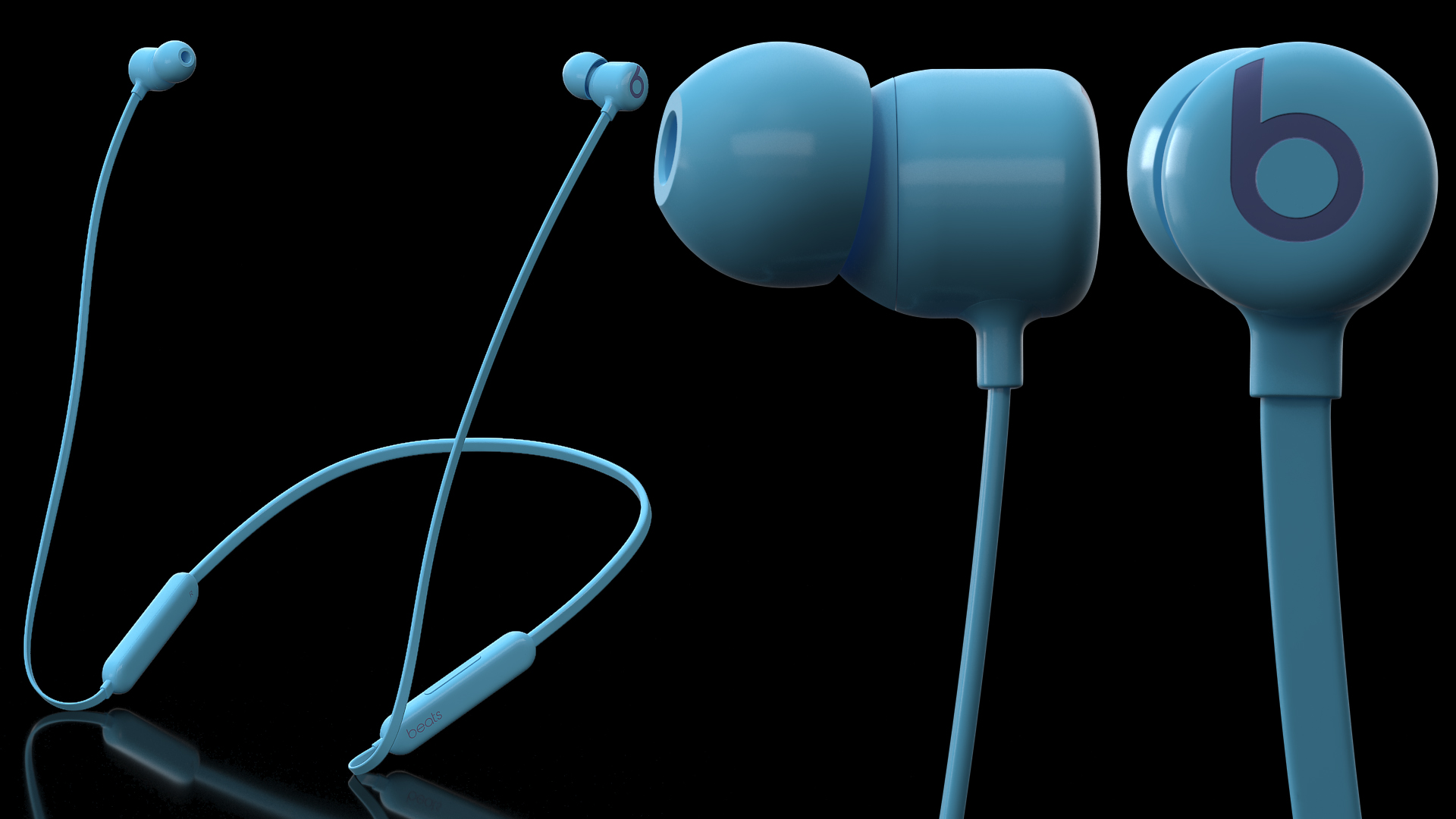 3D model Beats Flex Wireless Earphones Flame Blue