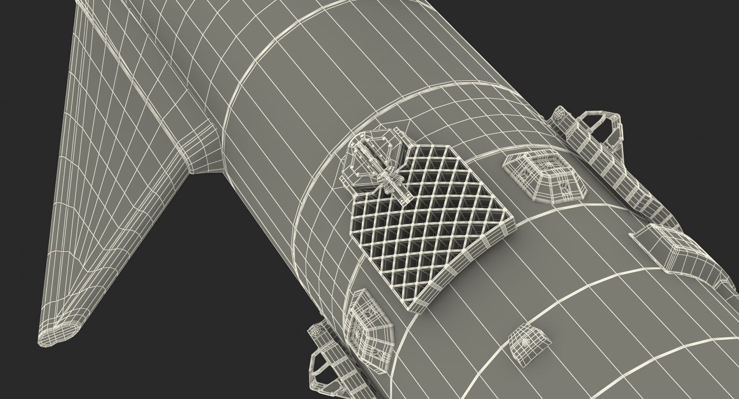 Heavy Starship With Booster 3D