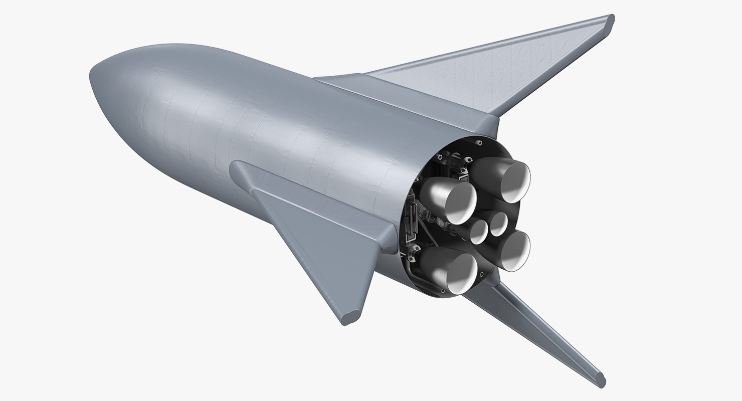 Heavy Starship With Booster 3D