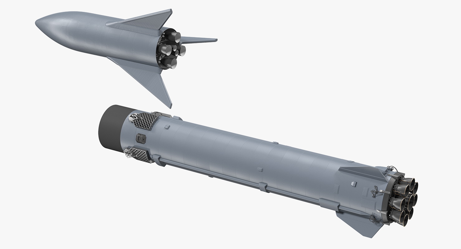 Heavy Starship With Booster 3D