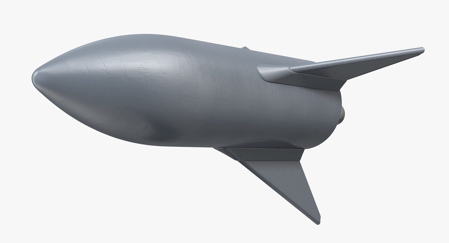 Heavy Starship With Booster 3D