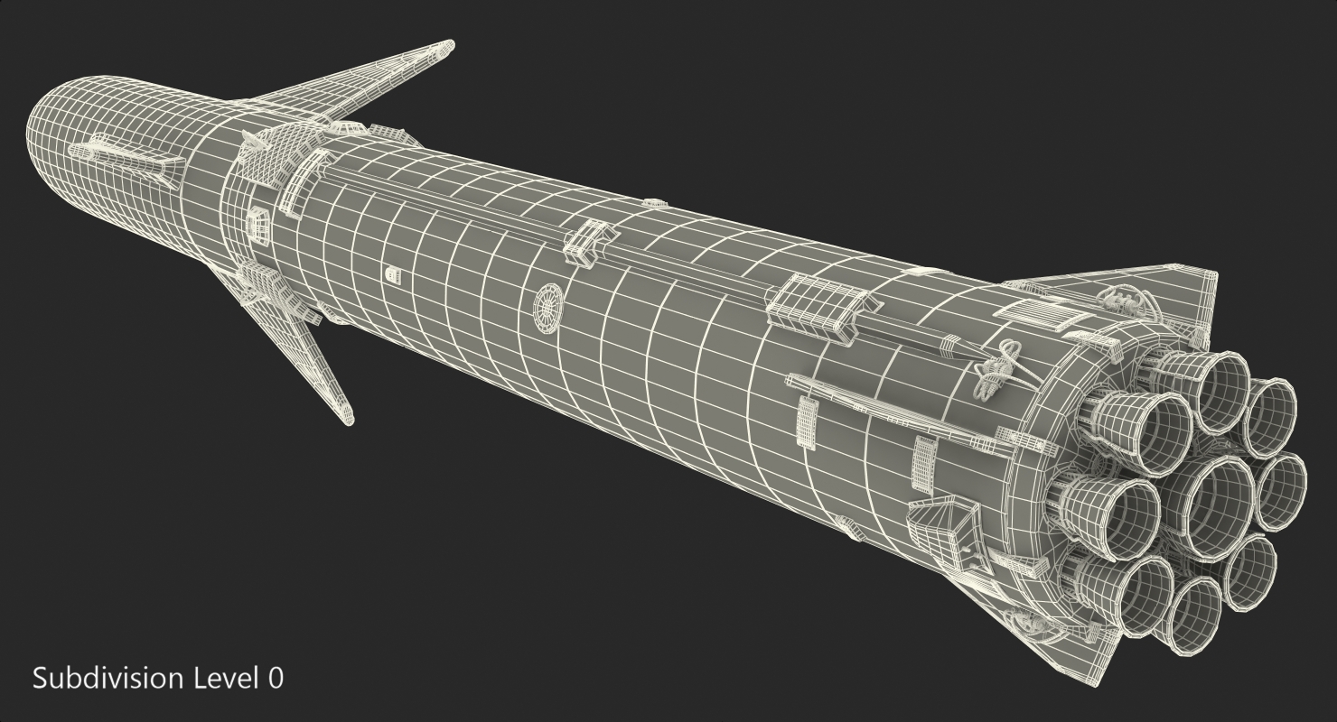 Heavy Starship With Booster 3D