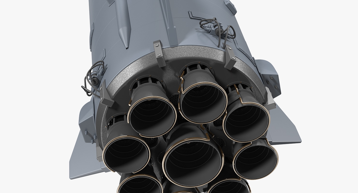 Heavy Starship With Booster 3D