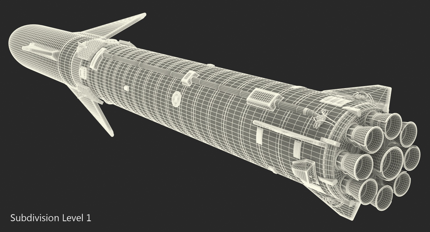 Heavy Starship With Booster 3D