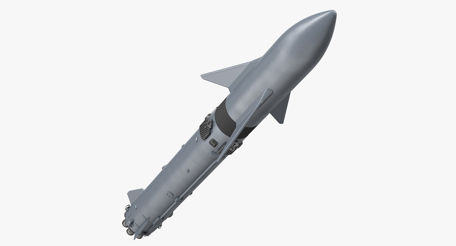 Heavy Starship With Booster 3D