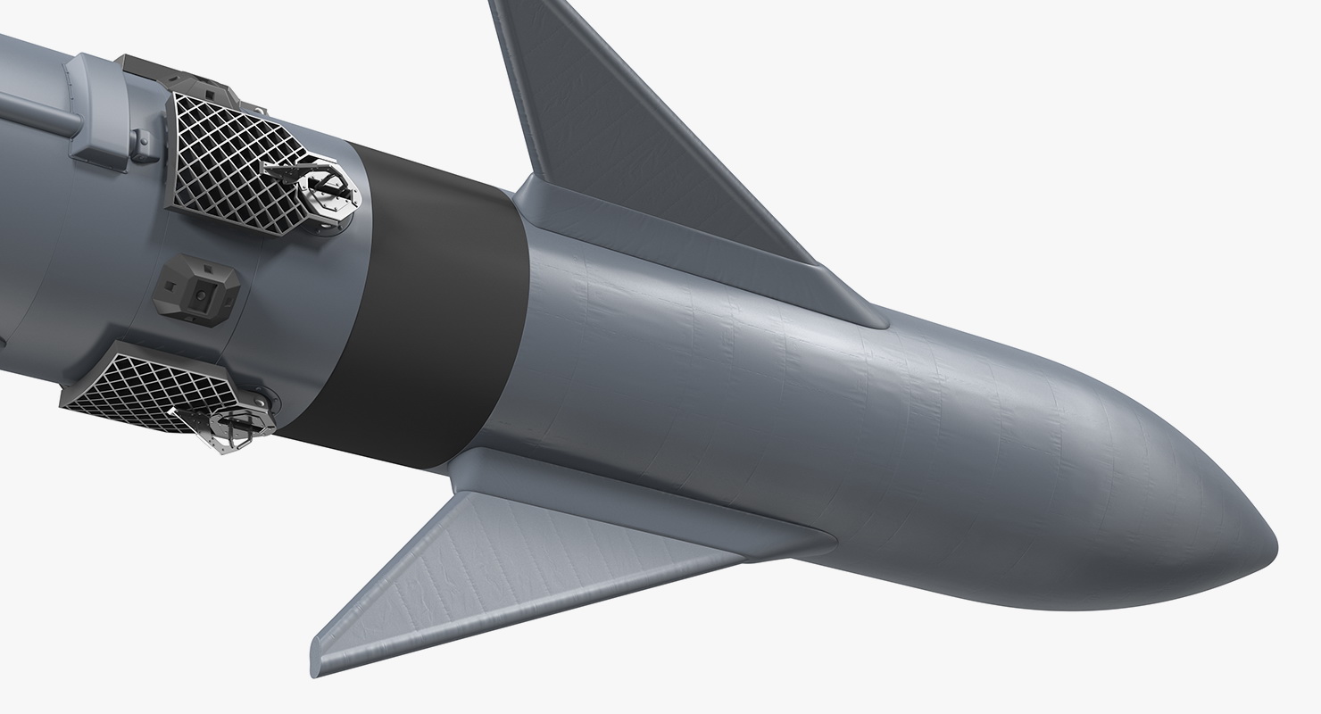 Heavy Starship With Booster 3D
