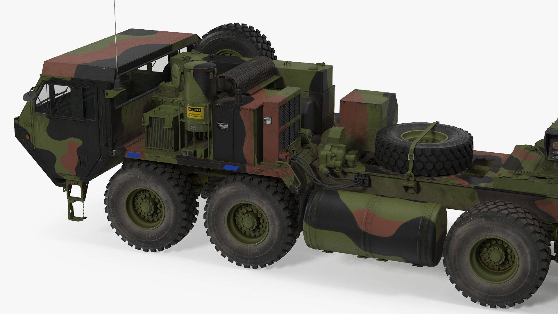 3D HEMTT M985 with AN MPQ53 Radar Camouflage Rigged model