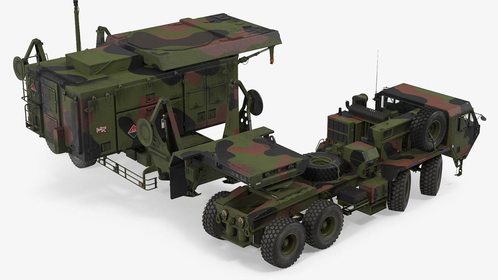 3D HEMTT M985 with AN MPQ53 Radar Camouflage Rigged model