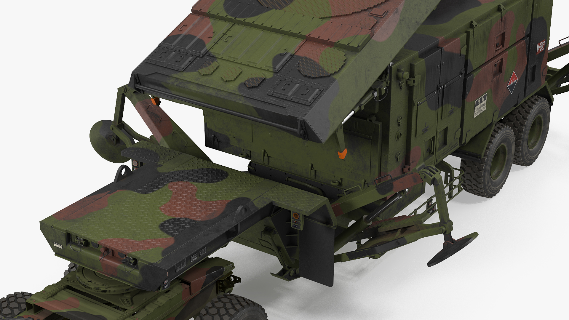 3D HEMTT M985 with AN MPQ53 Radar Camouflage Rigged model