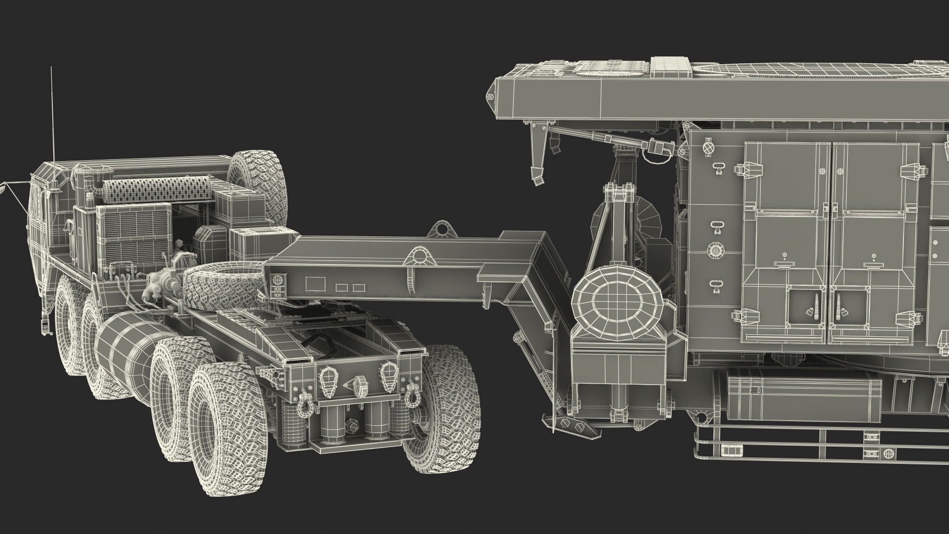 3D HEMTT M985 with AN MPQ53 Radar Camouflage Rigged model