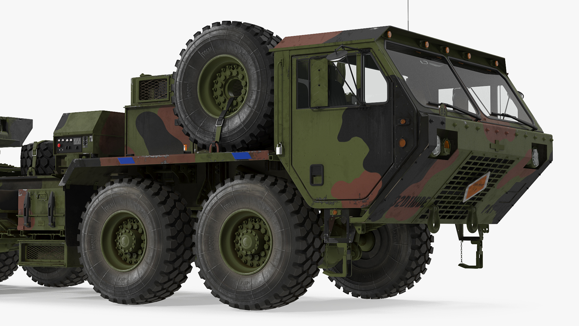 3D HEMTT M985 with AN MPQ53 Radar Camouflage Rigged model