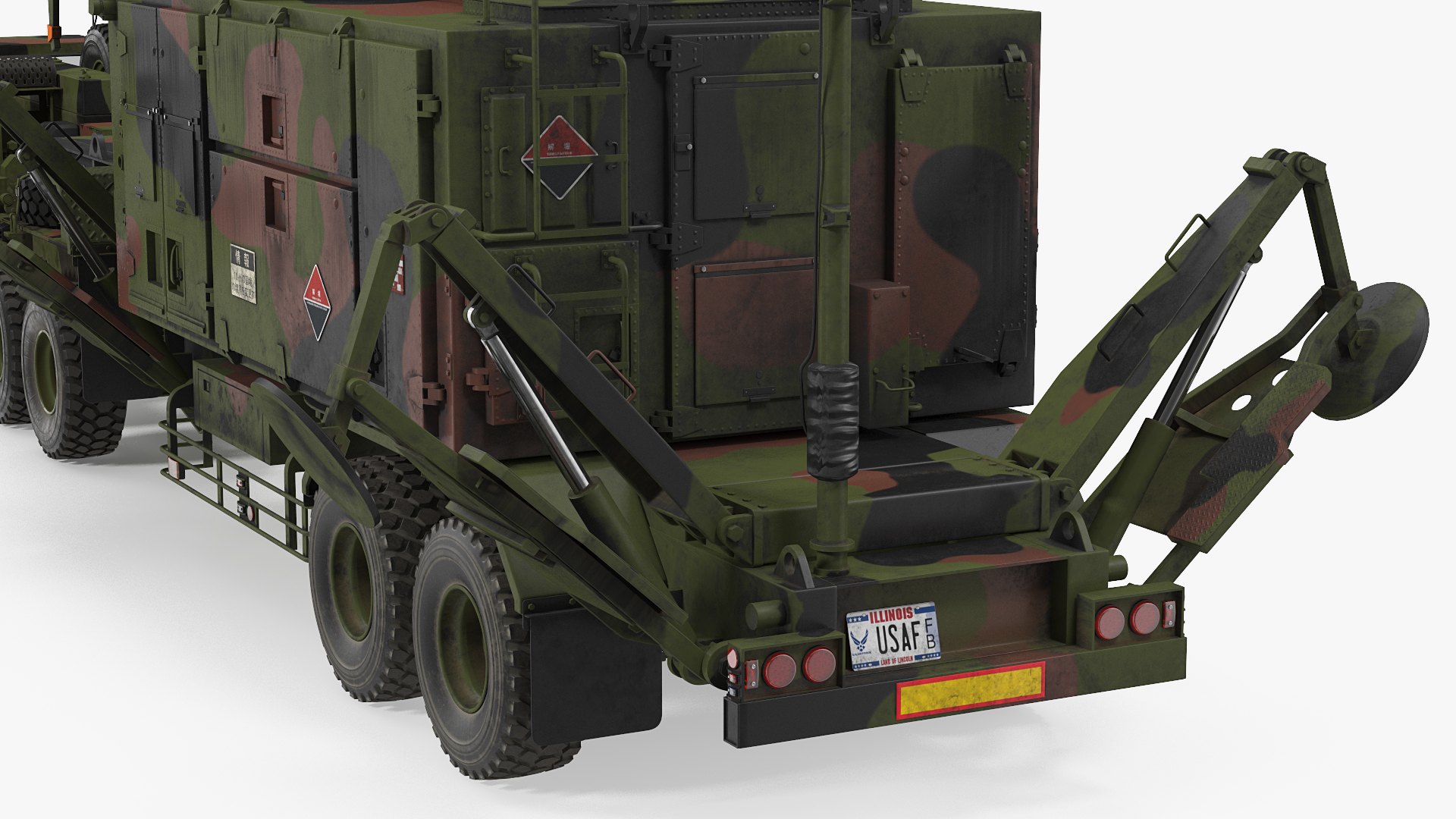 3D HEMTT M985 with AN MPQ53 Radar Camouflage Rigged model