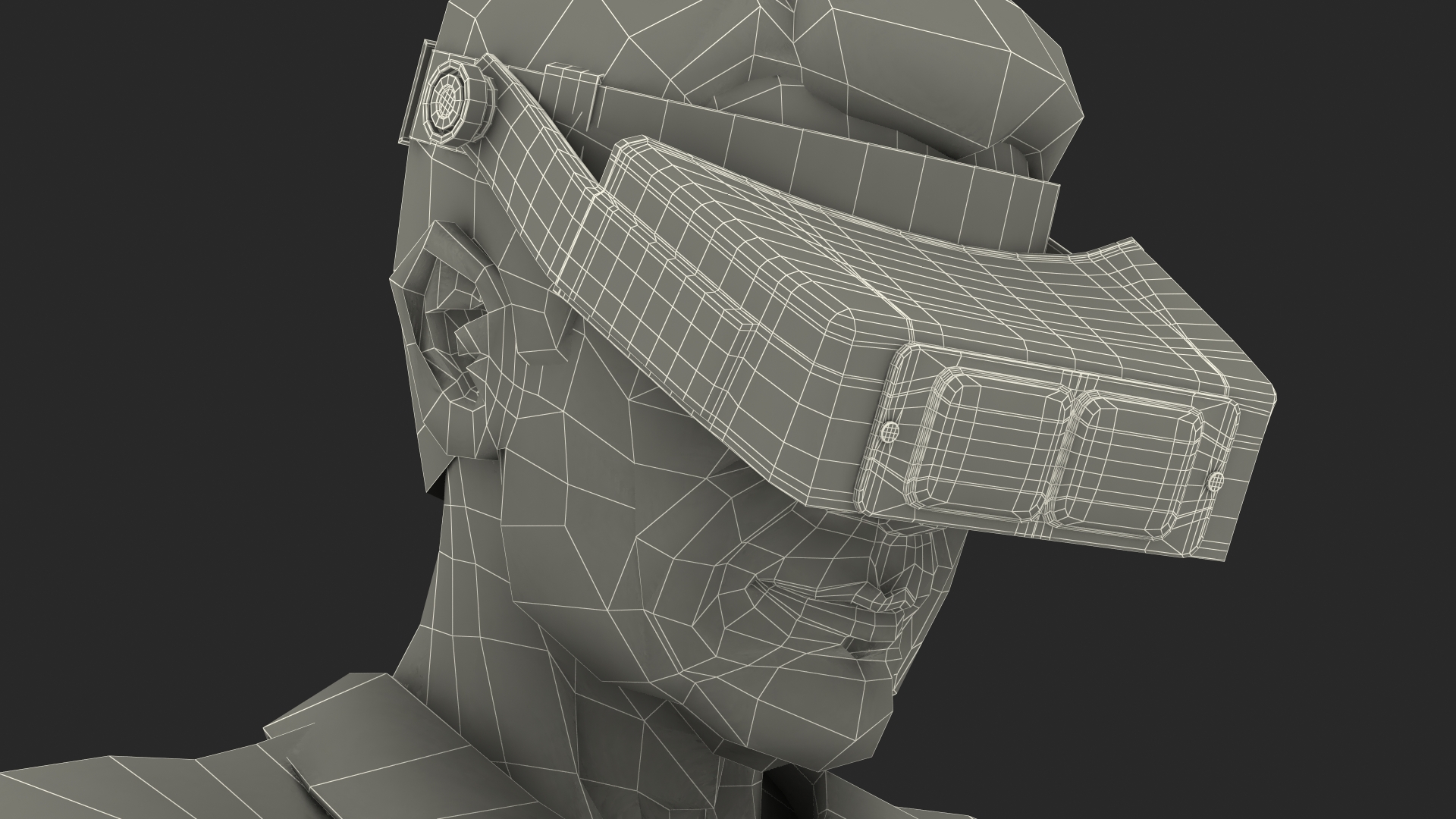 3D model Man Repairing Mechanism with Optivisor Glass Binocular Rigged for Modo