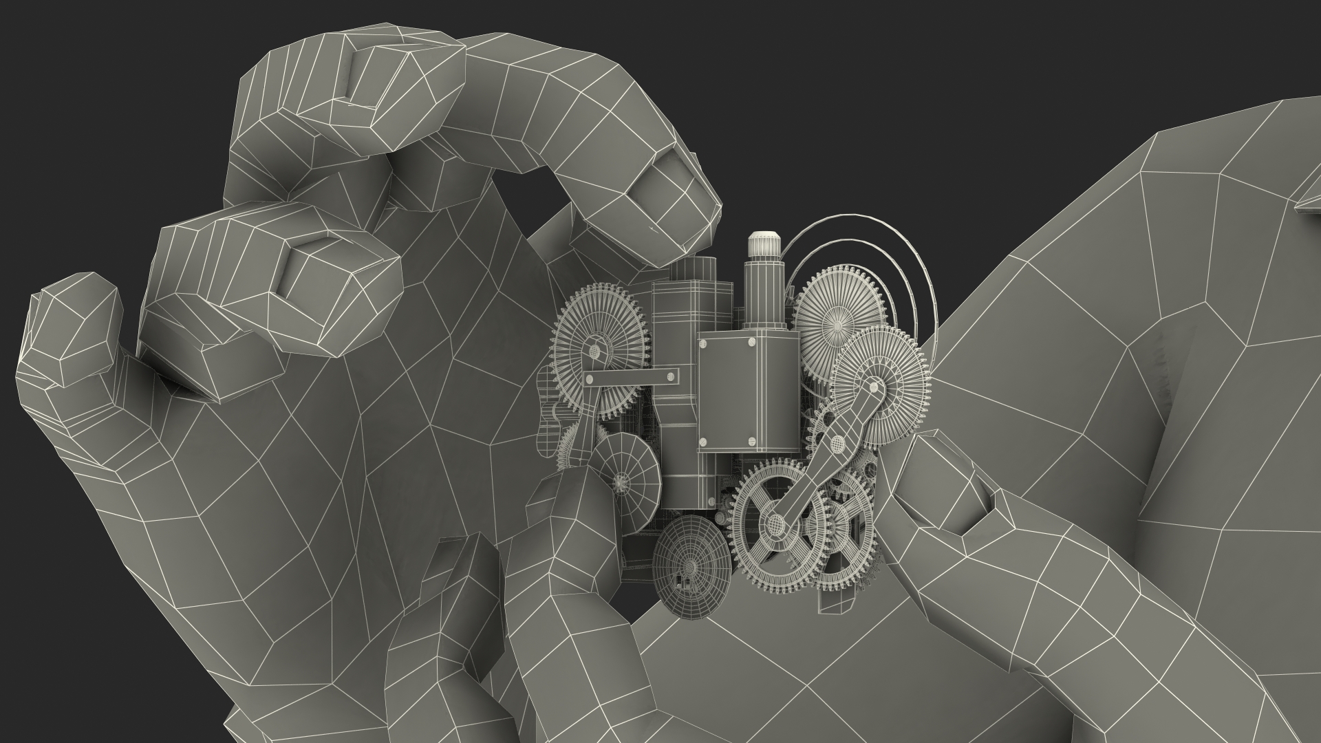 3D model Man Repairing Mechanism with Optivisor Glass Binocular Rigged for Modo