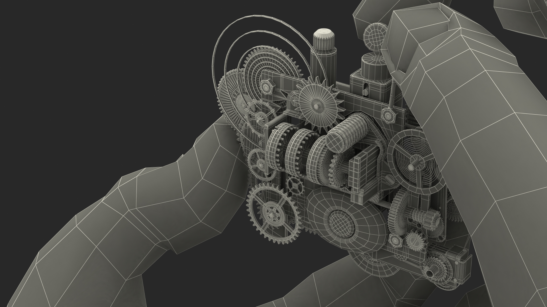 3D model Man Repairing Mechanism with Optivisor Glass Binocular Rigged for Modo