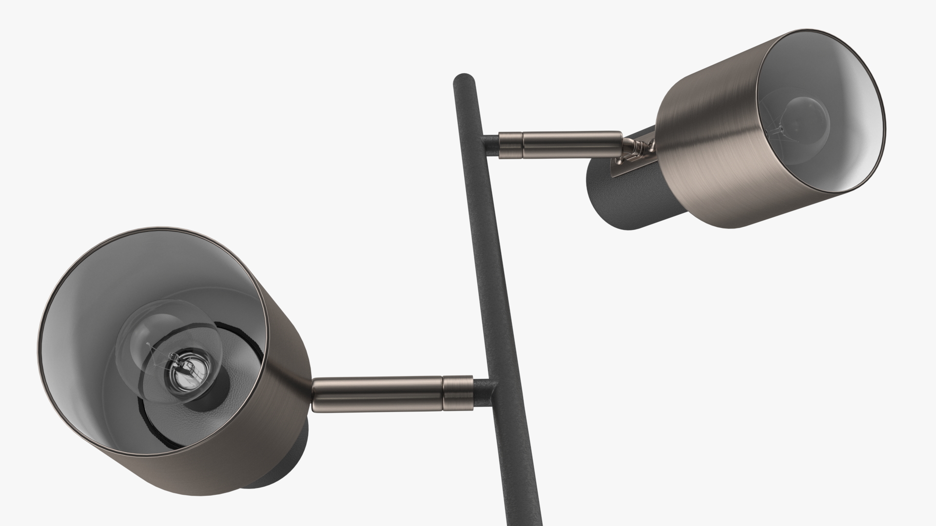 Floor Lamp with Two Shades Black 3D