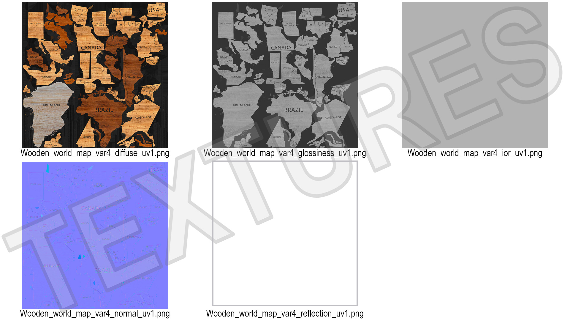 3D Wood Created World Wall Map Set