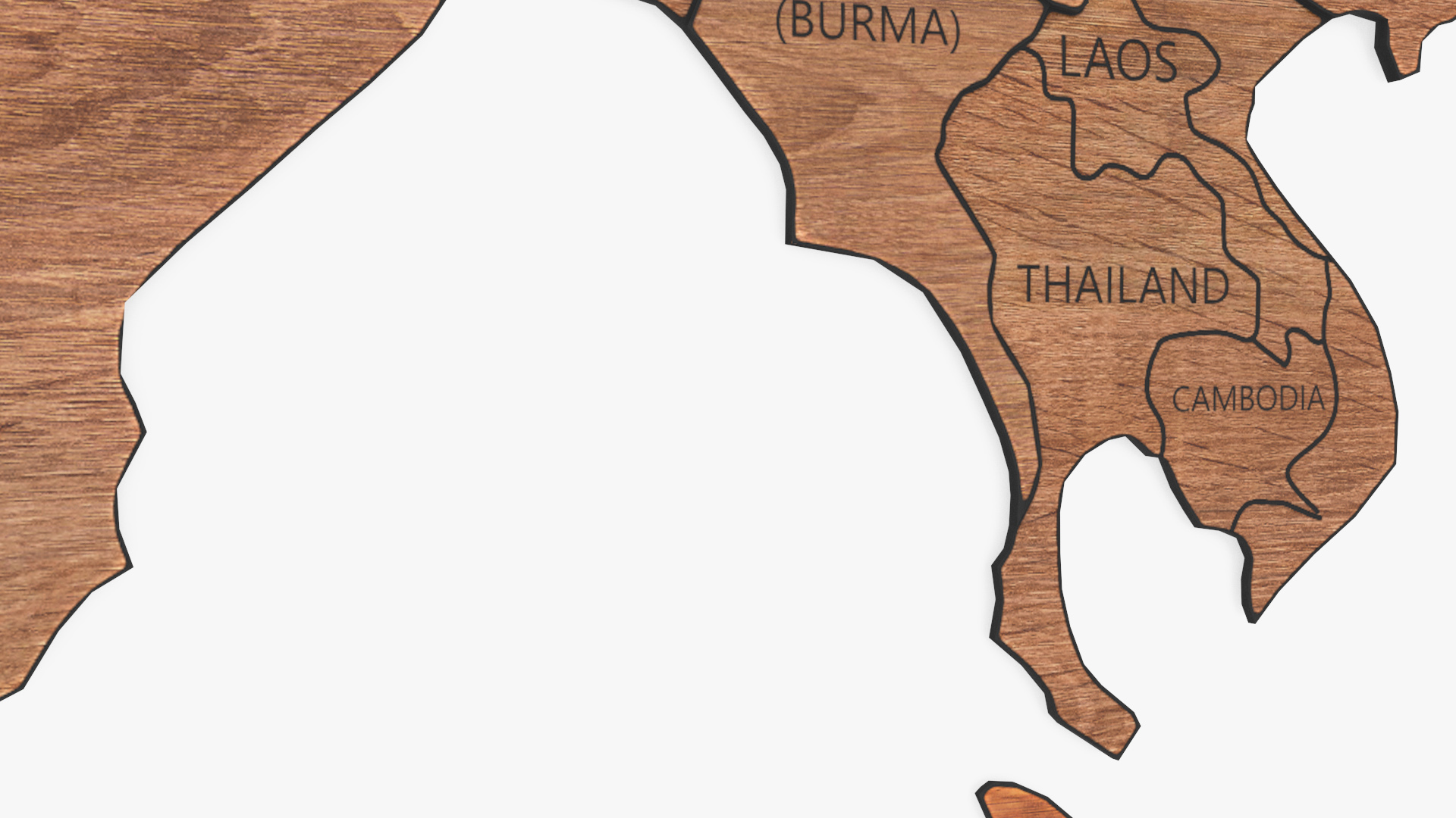 3D Wood Created World Wall Map Set