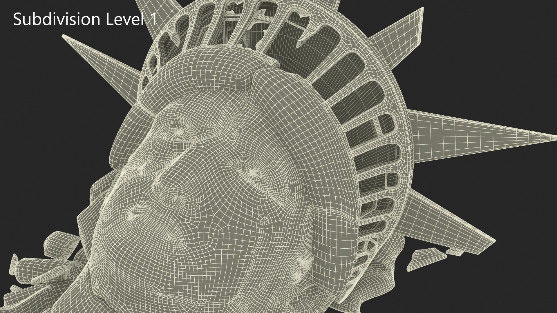 Broken head of Statue of Liberty 3D