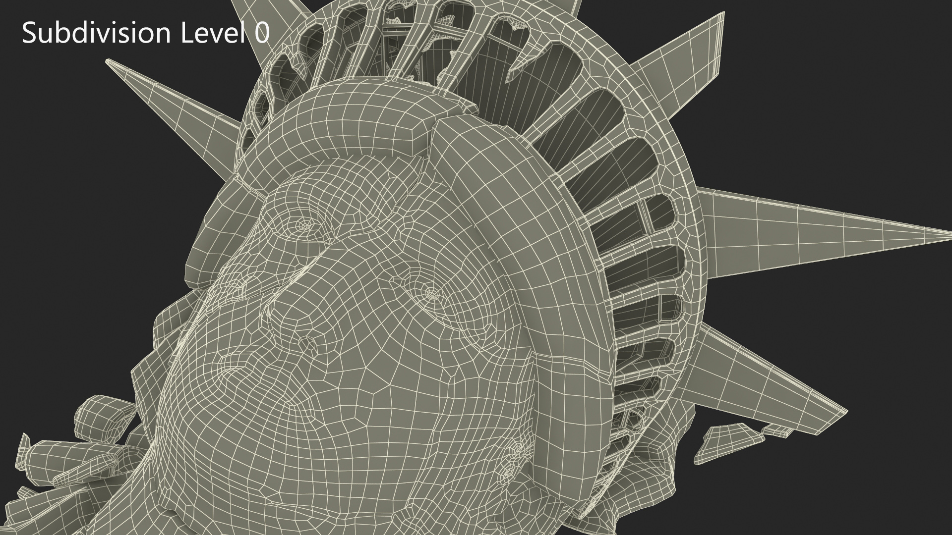 Broken head of Statue of Liberty 3D