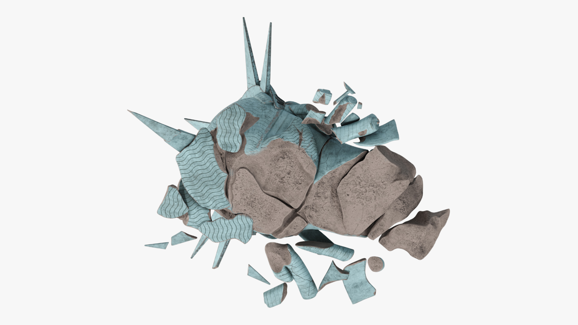 Broken head of Statue of Liberty 3D