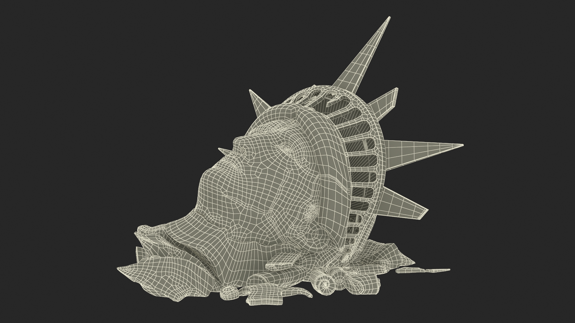 Broken head of Statue of Liberty 3D