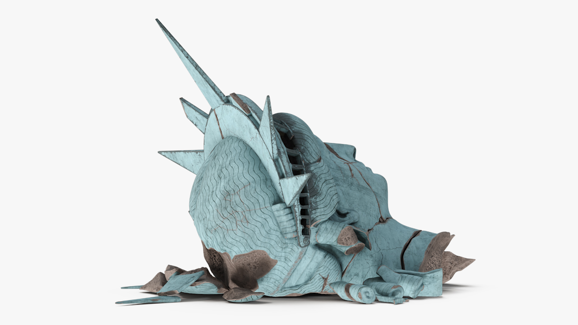 Broken head of Statue of Liberty 3D