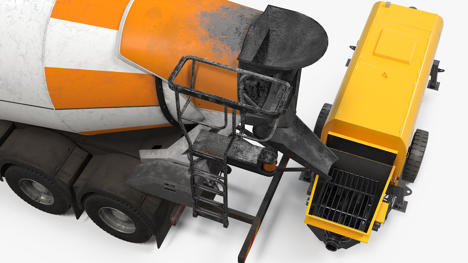 Concrete Pump and Mixer Truck 3D model