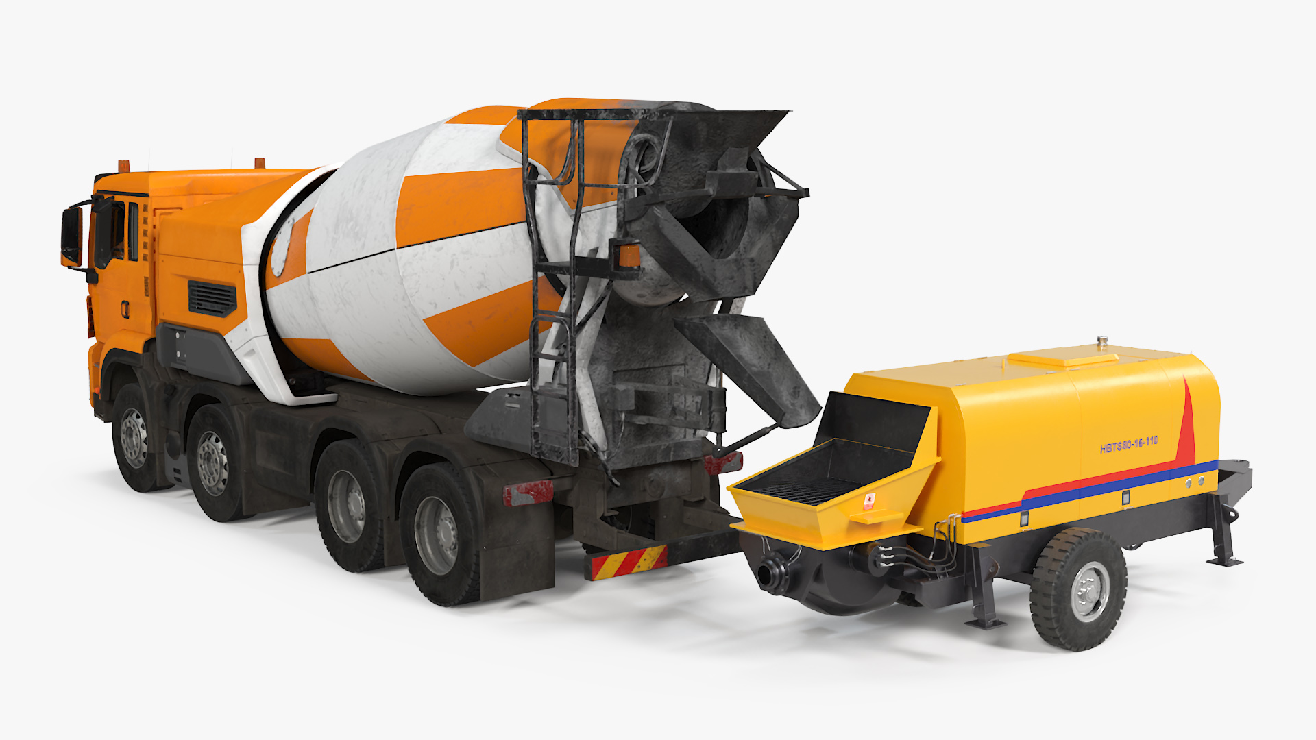 Concrete Pump and Mixer Truck 3D model