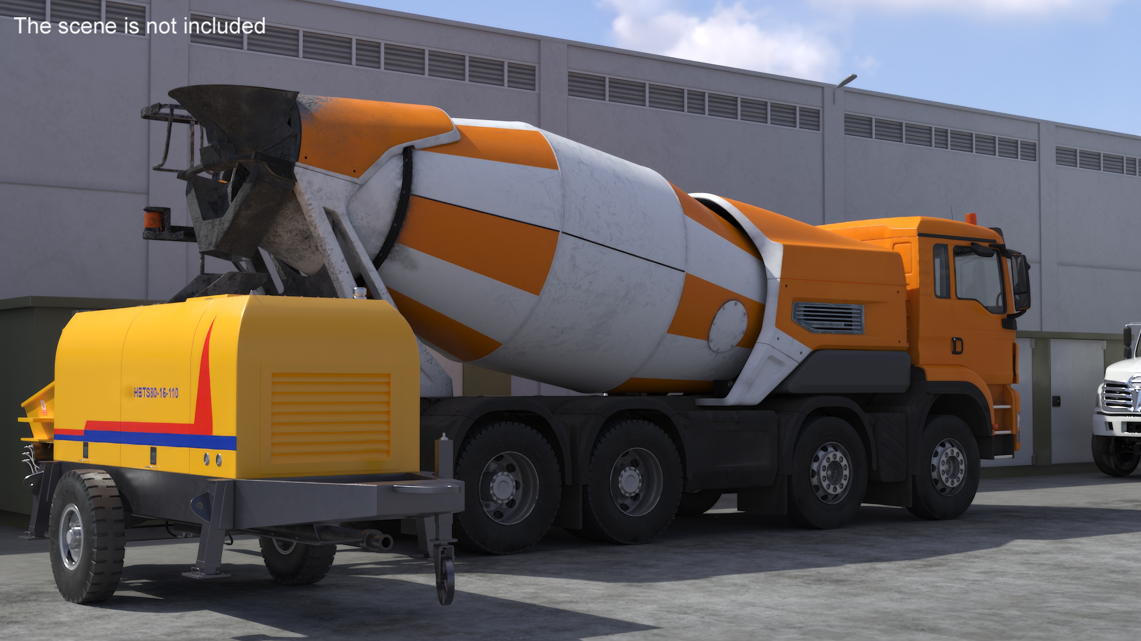 Concrete Pump and Mixer Truck 3D model