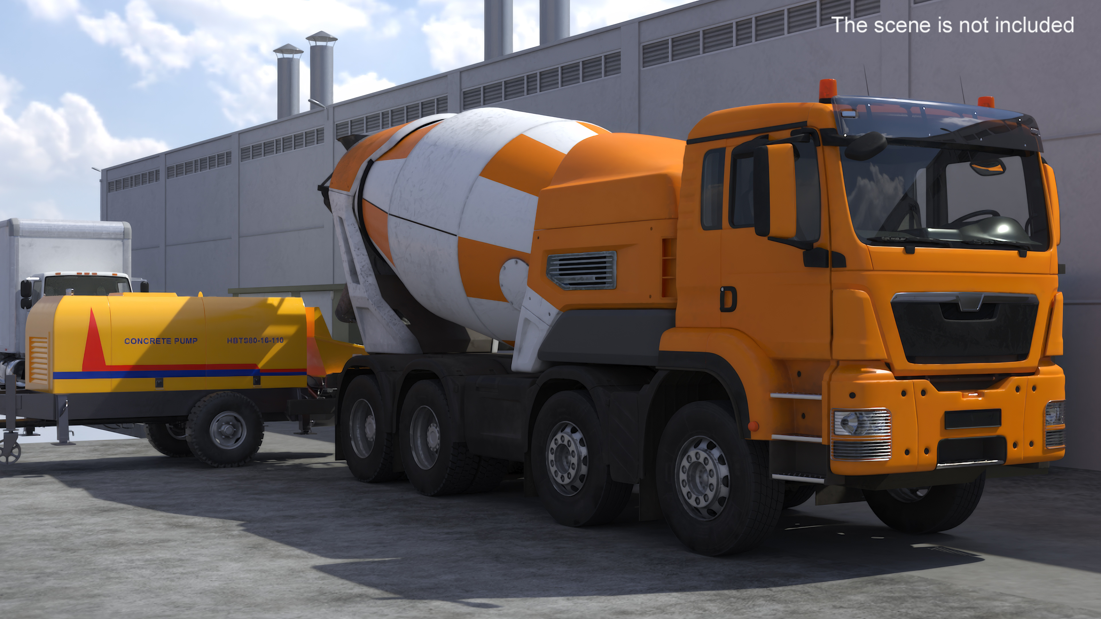 Concrete Pump and Mixer Truck 3D model