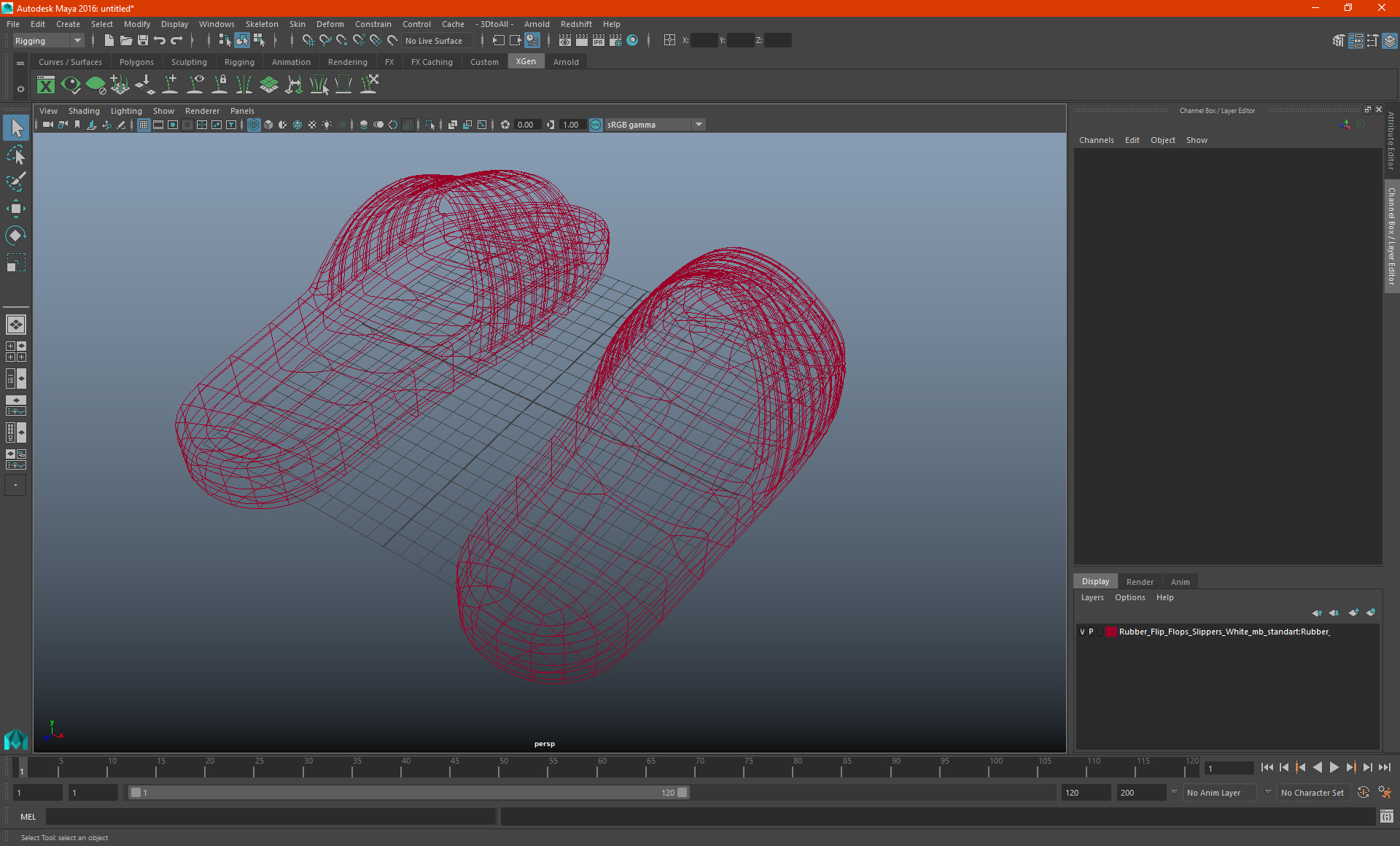 Flip-Flop Slippers Light Blue 3D model