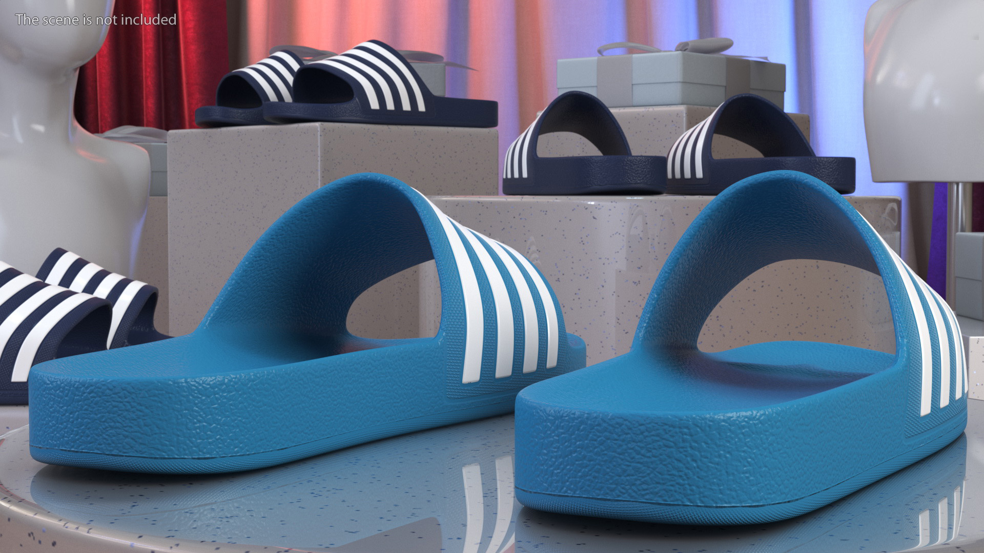 Flip-Flop Slippers Light Blue 3D model