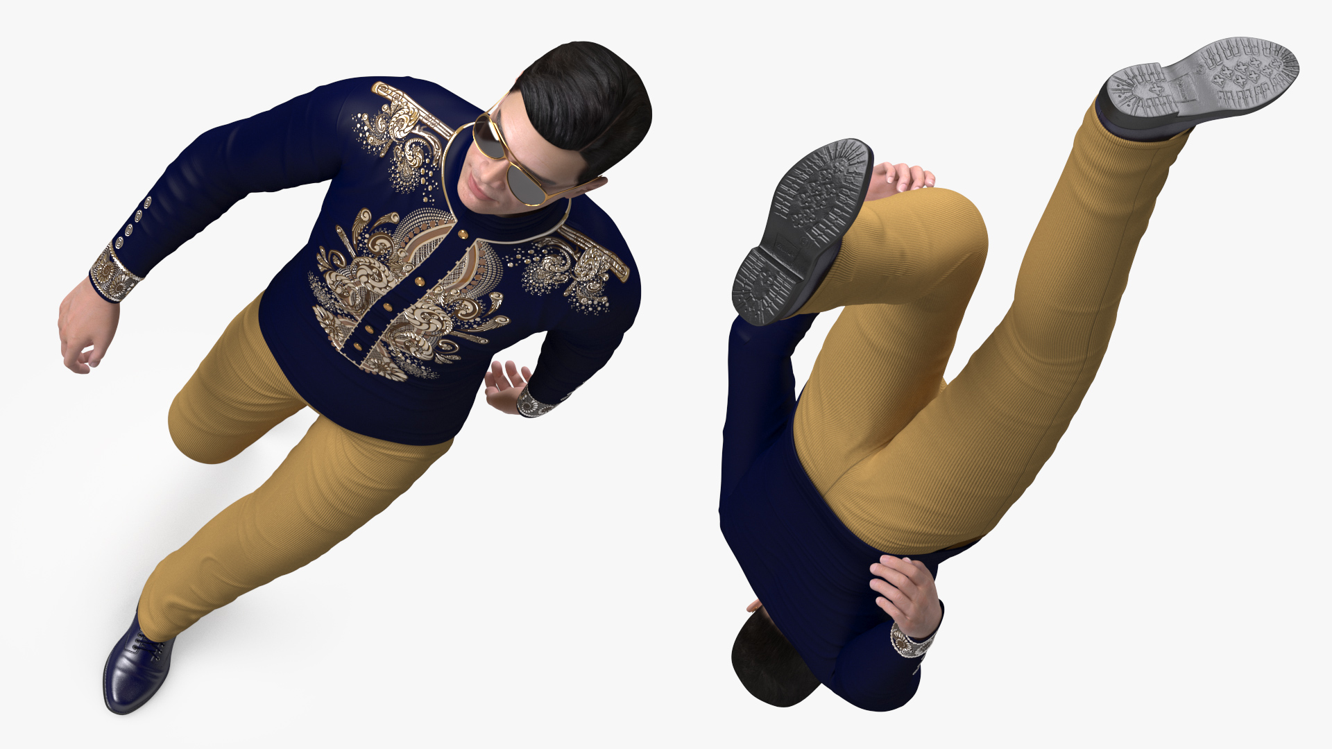 3D model Asian Man Fashionable Style Walking Pose
