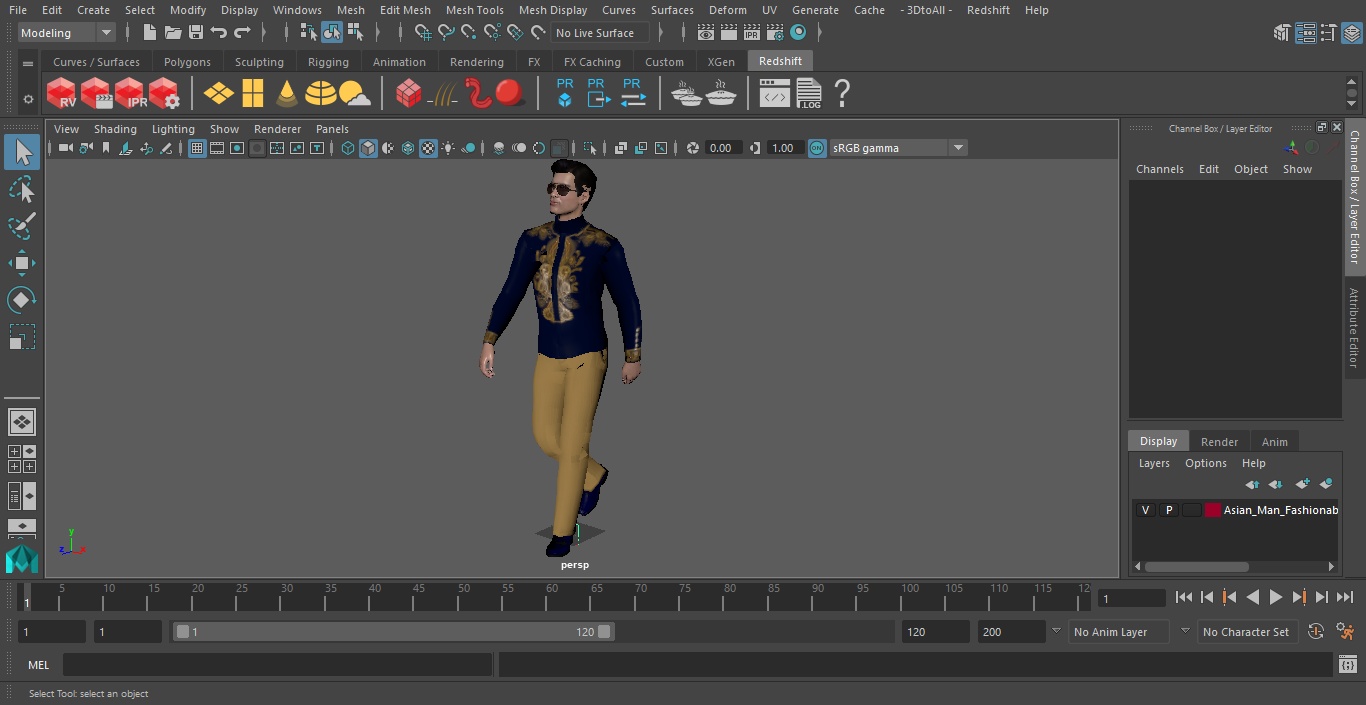 3D model Asian Man Fashionable Style Walking Pose