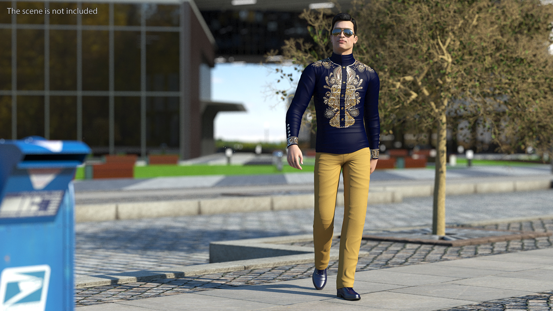 3D model Asian Man Fashionable Style Walking Pose