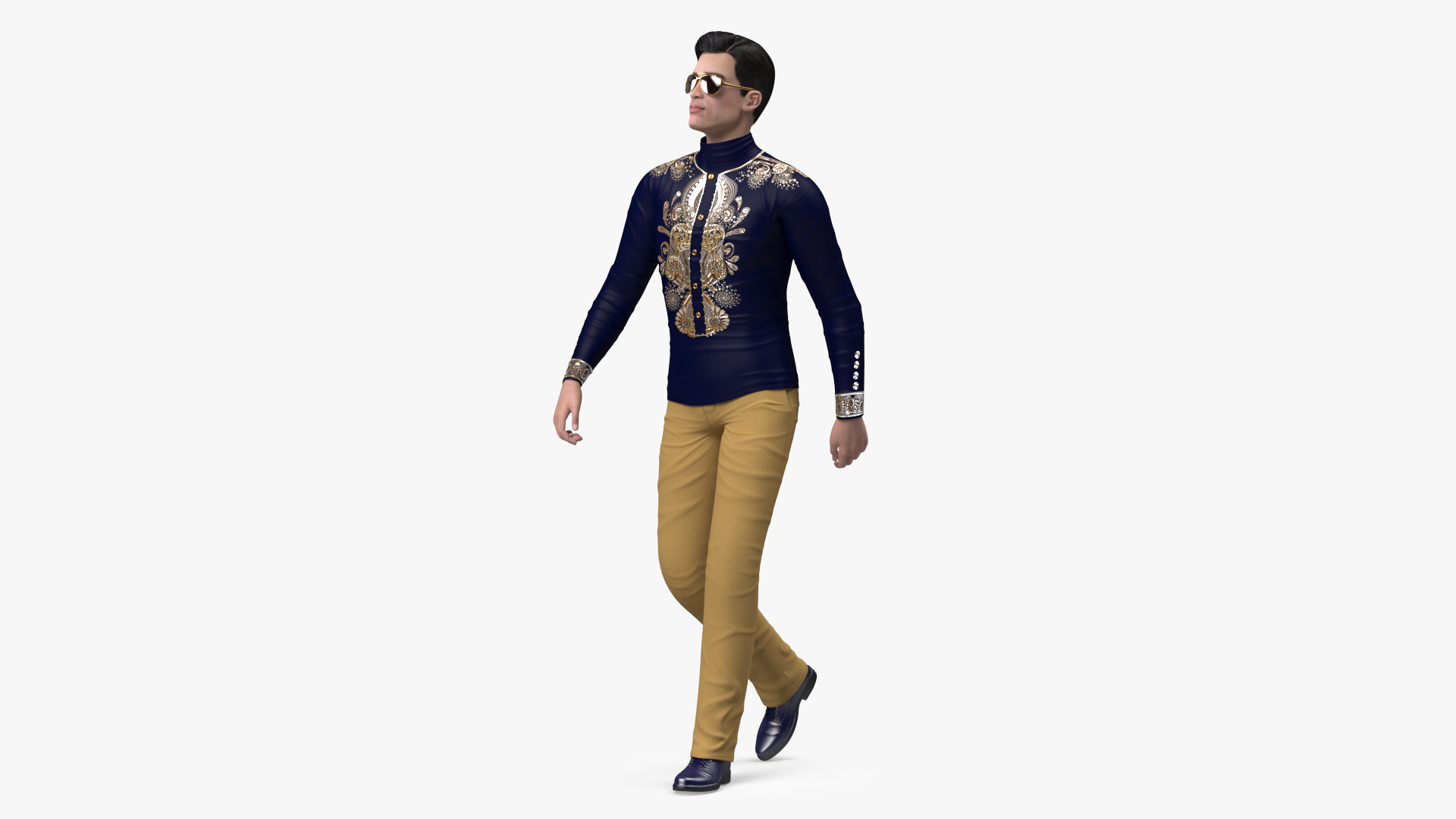 3D model Asian Man Fashionable Style Walking Pose