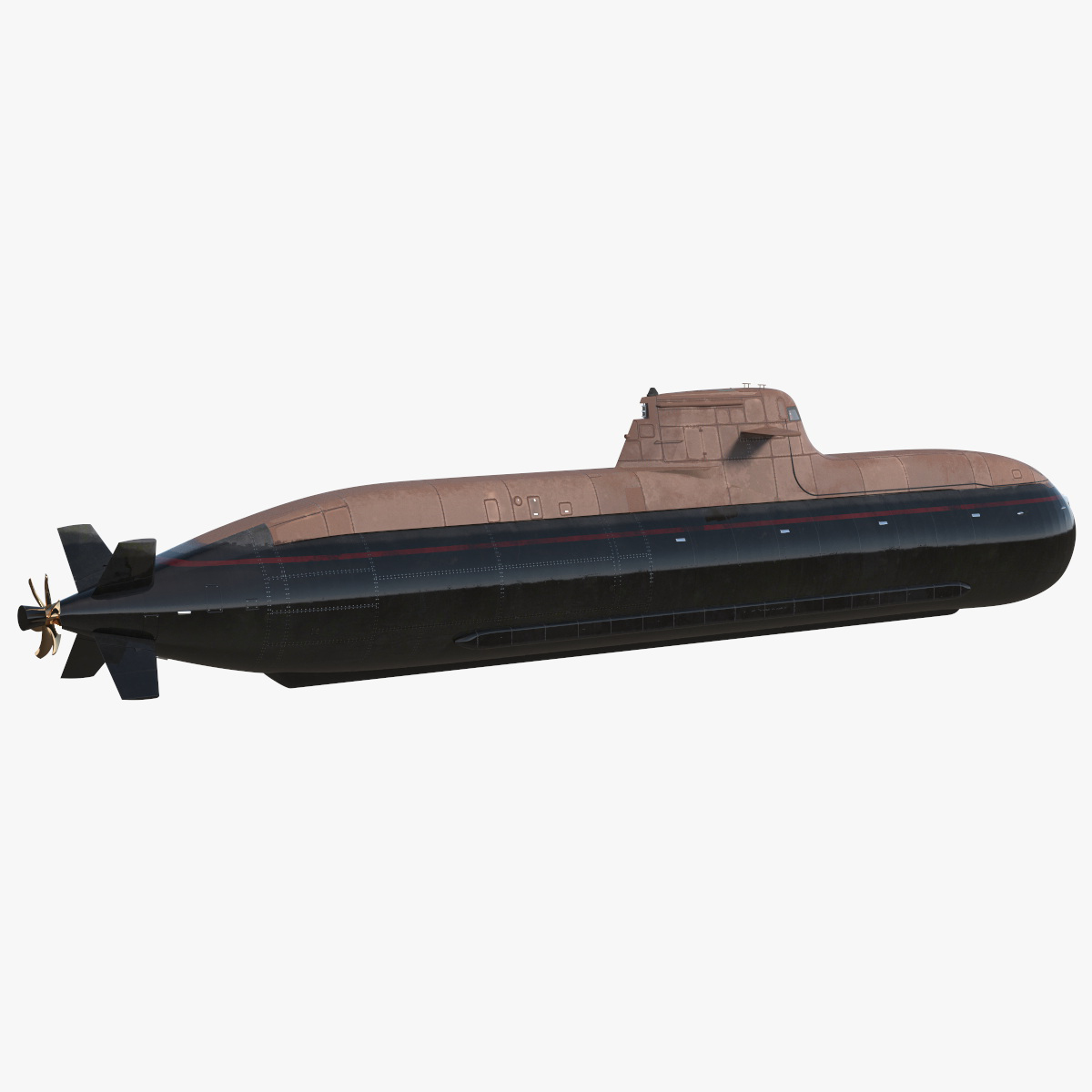 3D Diesel Submarine HDW Class 212A Half Wet Rigged for Cinema 4D