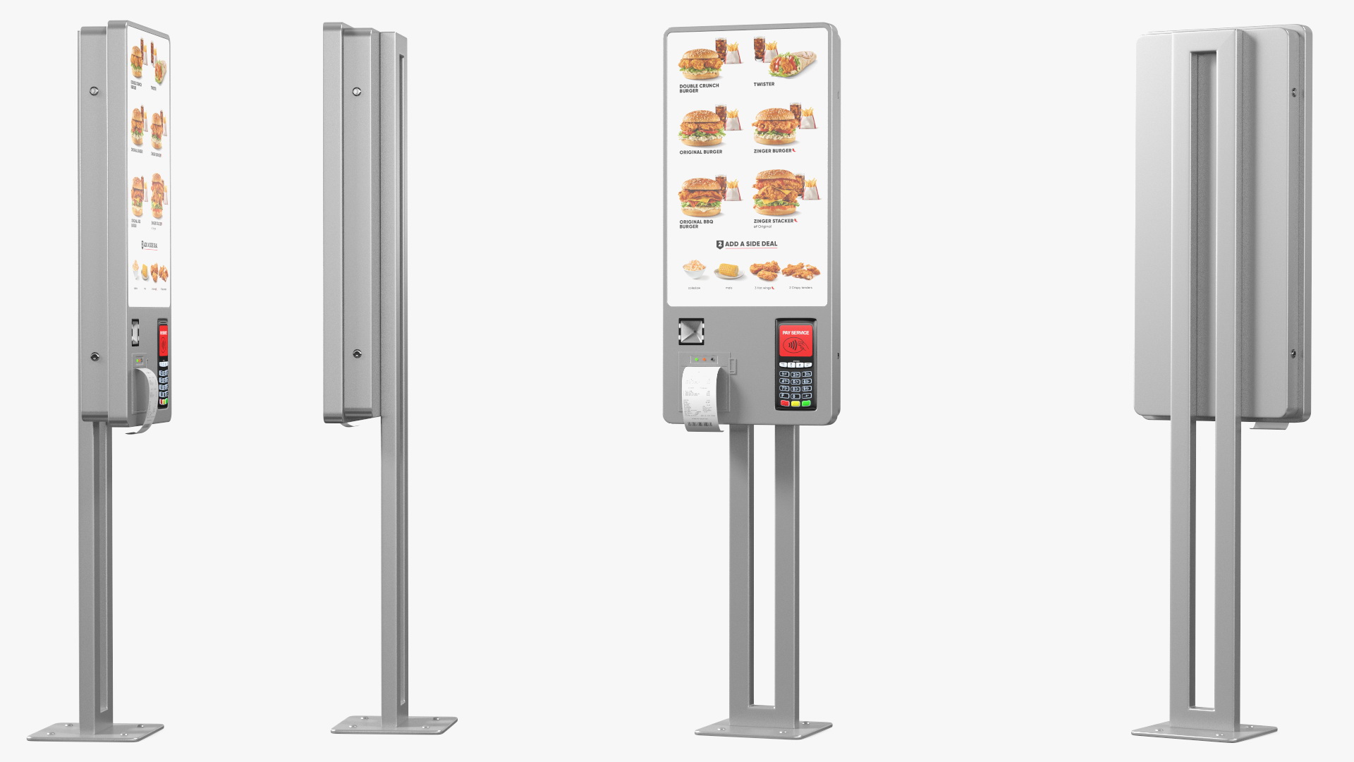 3D Restaurant Self Ordering Touch Kiosk
