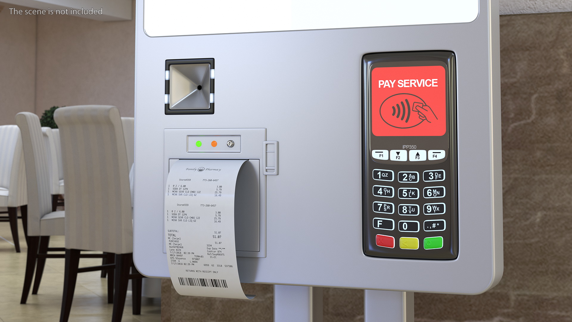 3D Restaurant Self Ordering Touch Kiosk