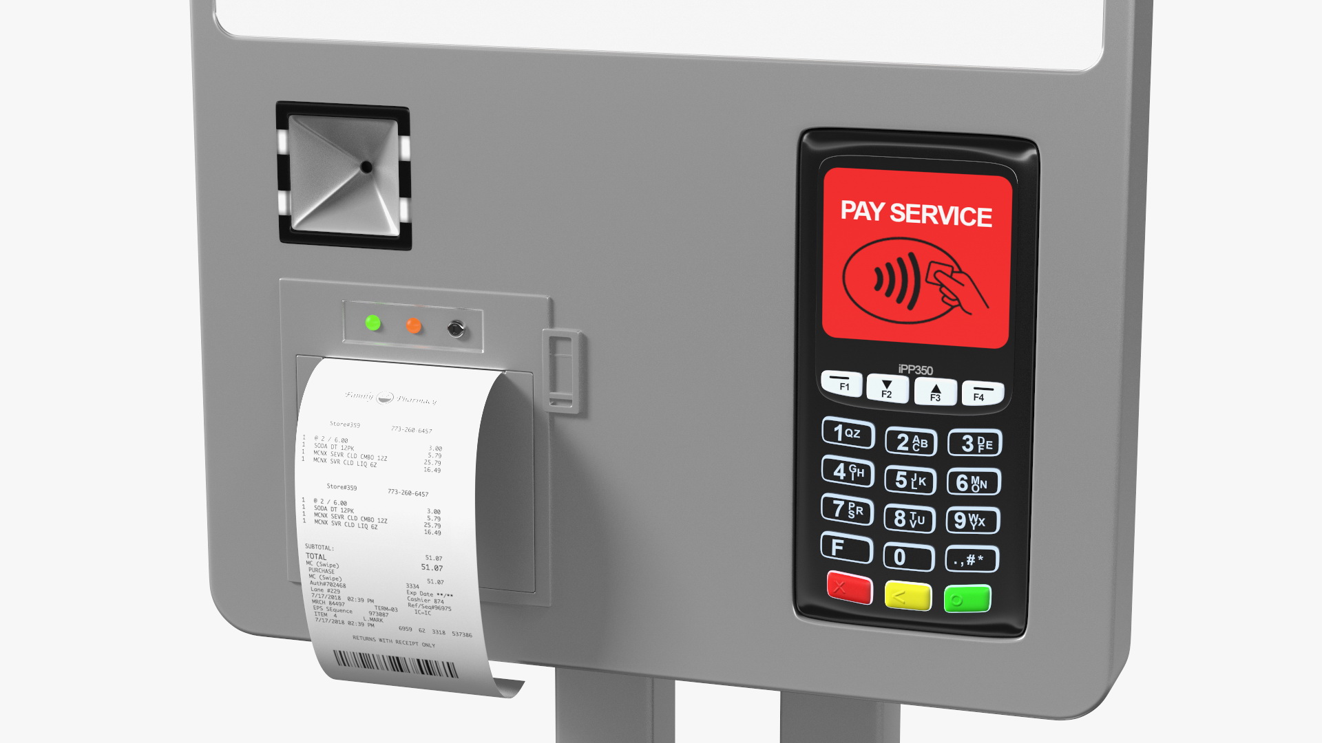 3D Restaurant Self Ordering Touch Kiosk