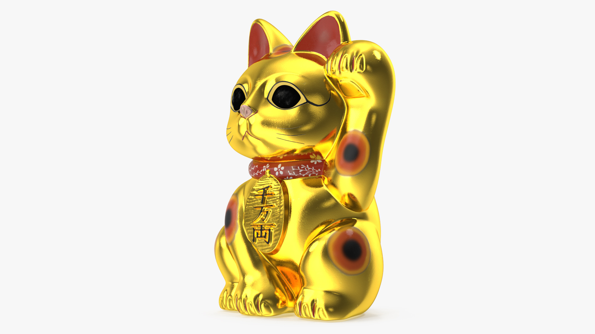 Traditional Japanese Maneki Neko Lucky Cat 3D