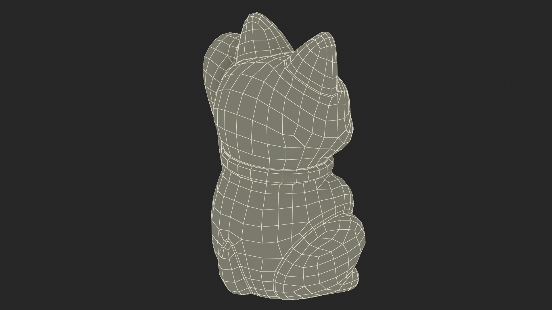 Traditional Japanese Maneki Neko Lucky Cat 3D