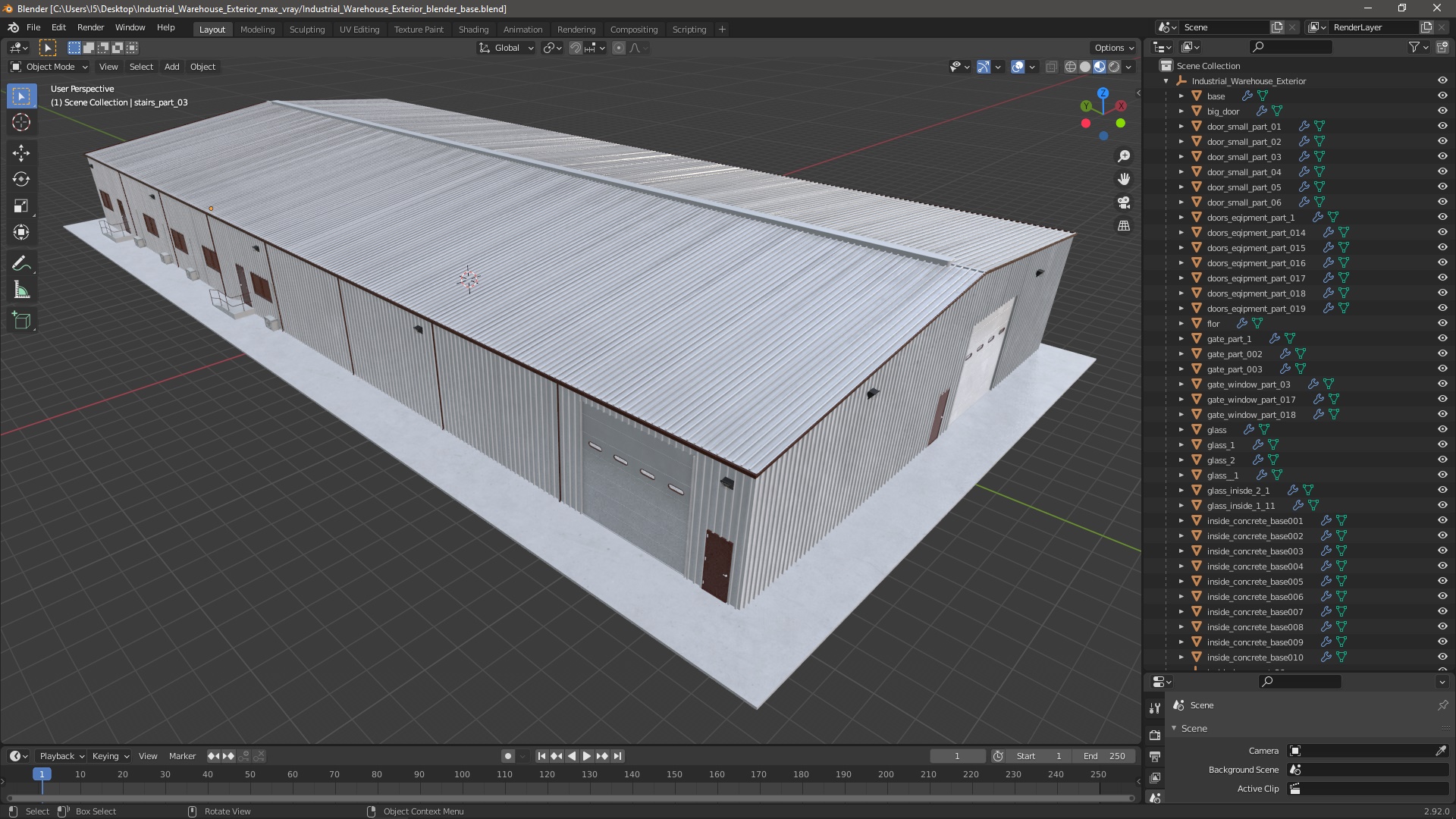 Industrial Warehouse Exterior 3D model