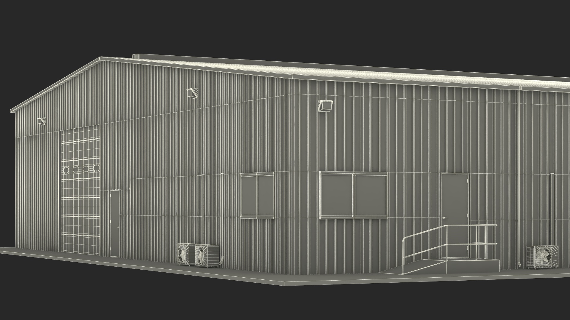 Industrial Warehouse Exterior 3D model
