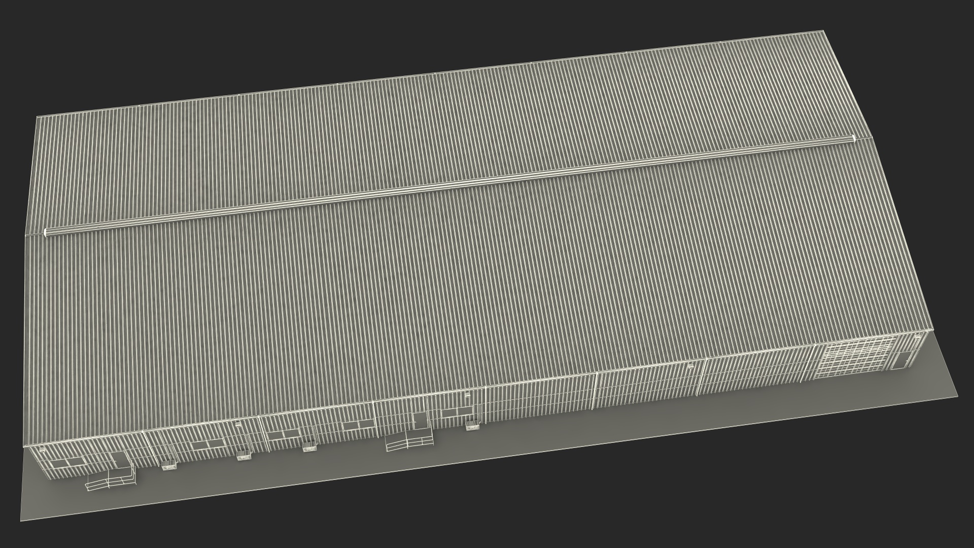 Industrial Warehouse Exterior 3D model