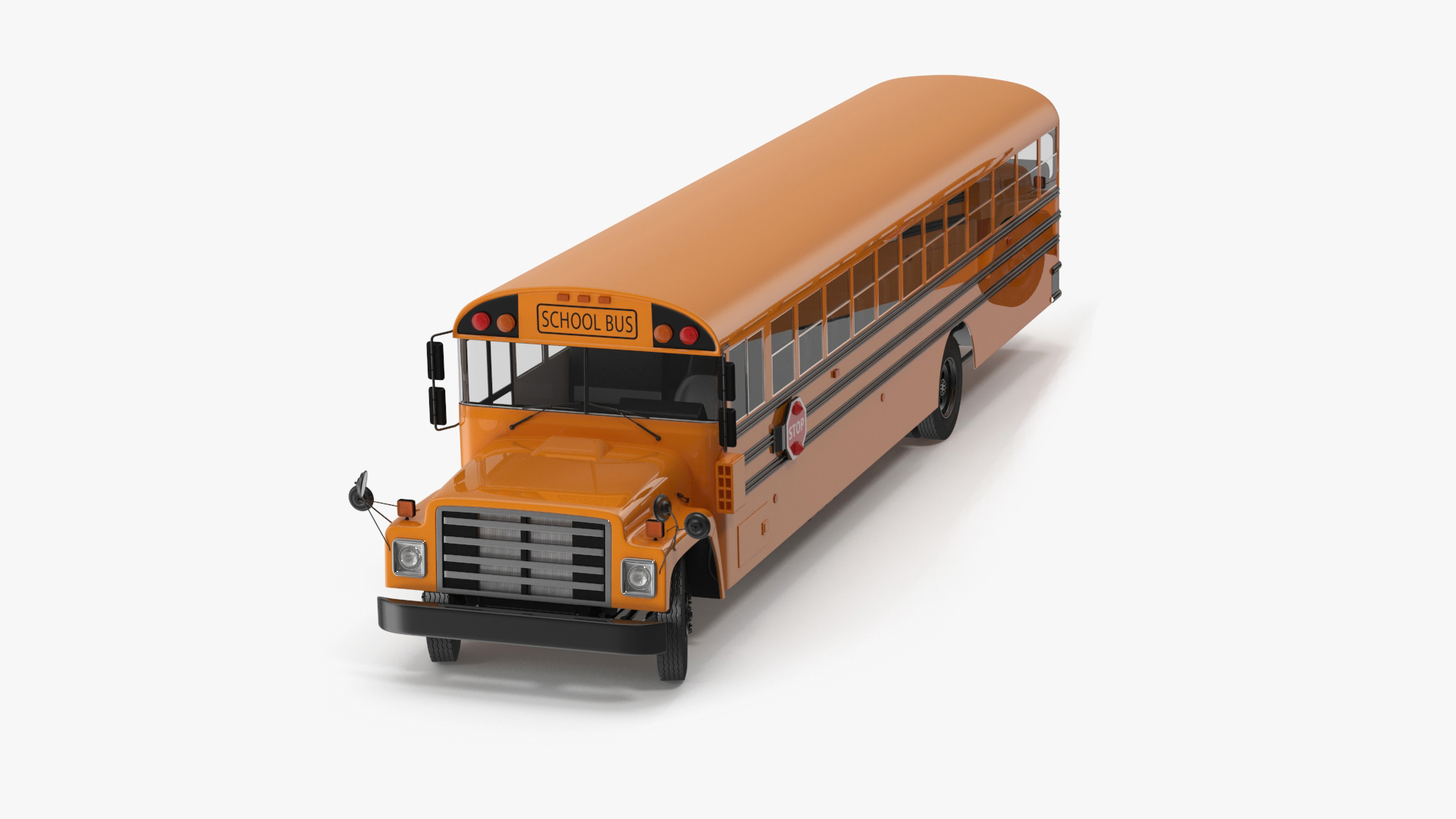 3D model Old School Bus Rigged for Cinema 4D