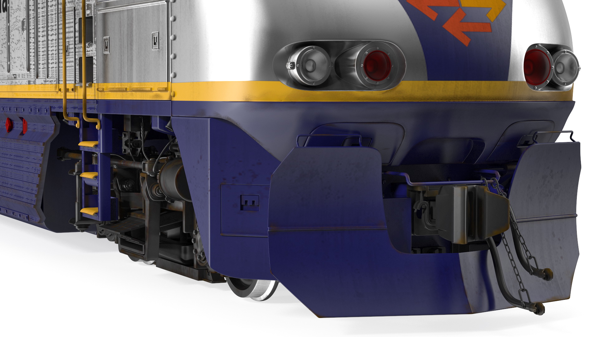 Diesel Electric Locomotive with Railroad Refrigerator Car 3D
